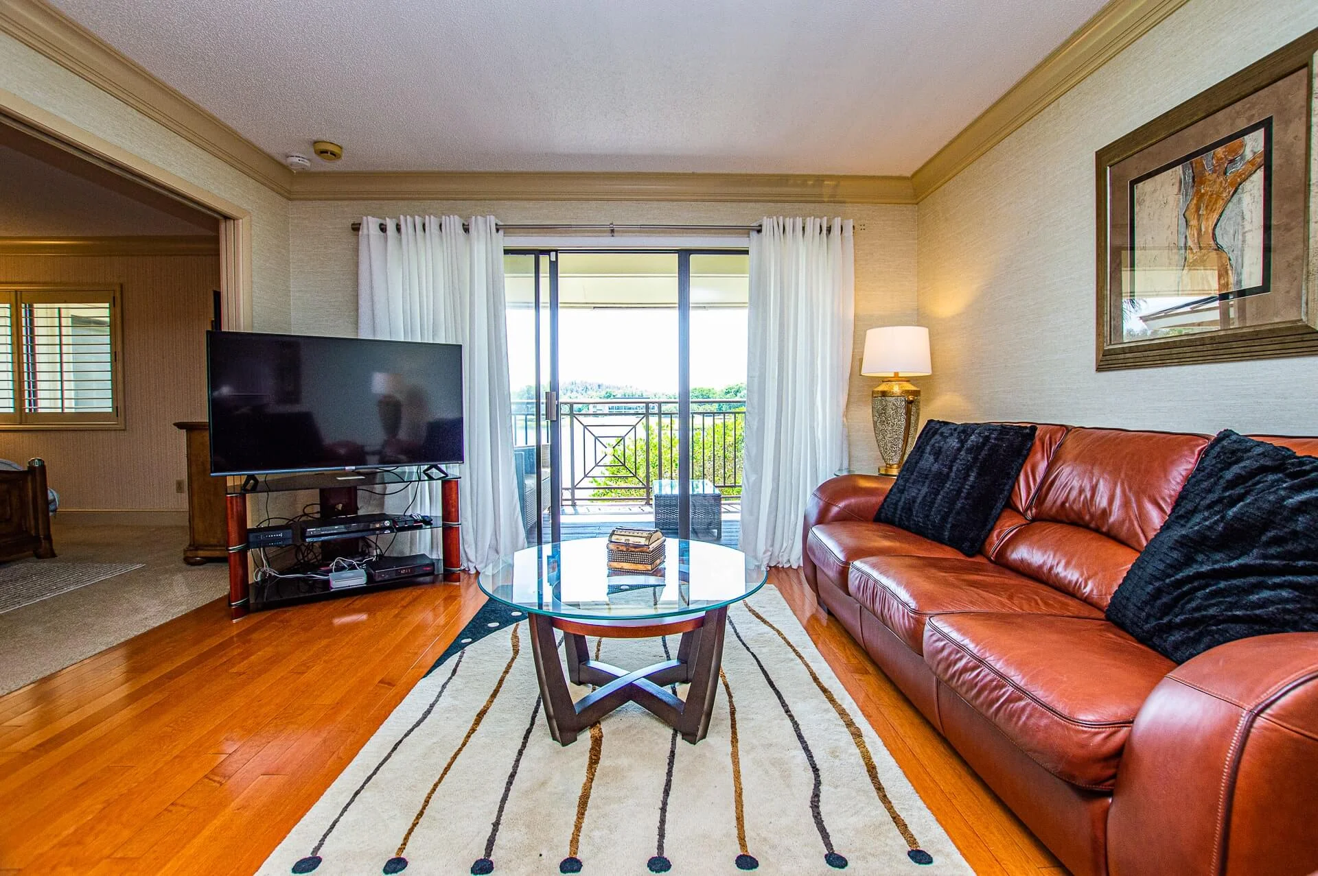 A living room of a luxury condo managed by Property Managers in Clearwater FL