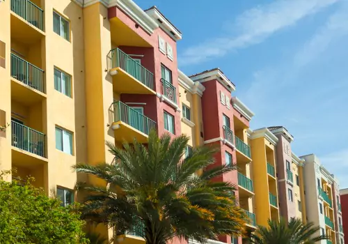 The outside of a condominium building, where the Best Property Management Company for Clearwater FL helps rent units