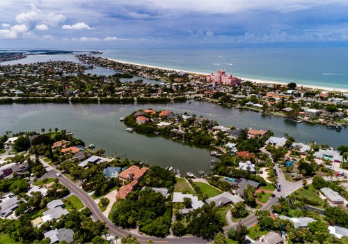 An aerial view of St. Pete Beach FL